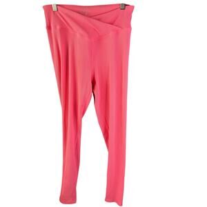 Eleven Venus Williams glamour girl leggings bubblegum ribbed crossover Large NWT